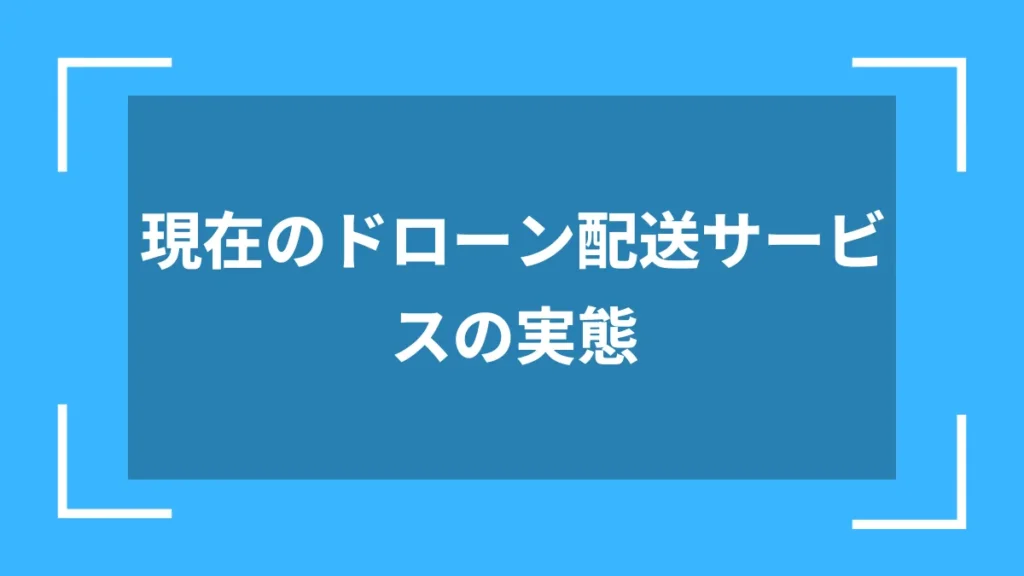 現在のドローン配送サービスの実態